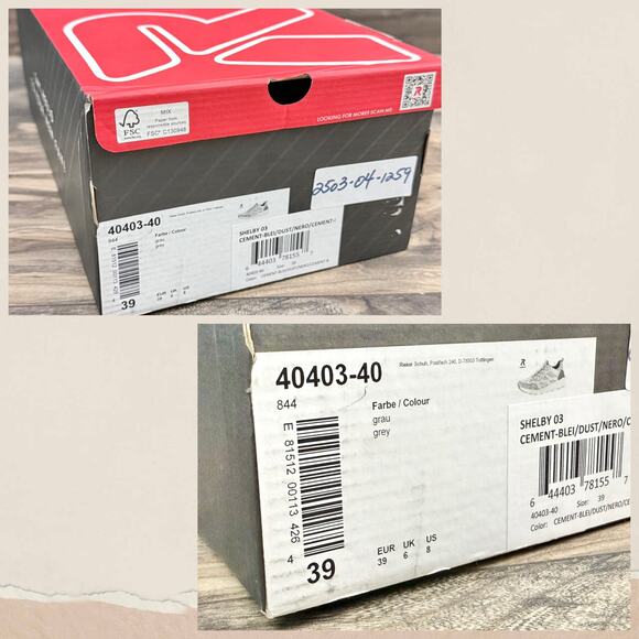 NIB Rieker R-Evolution Shelby 03 Sneakers Trainer 8 39 Gray Pink - Picture 12 of 12